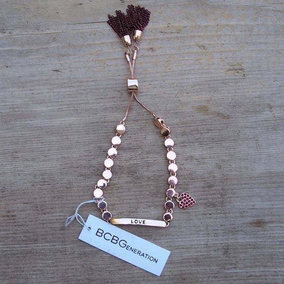 BCBGeneration Jewelry - NWT BCBG Love Charm Rose Gold Bracelet